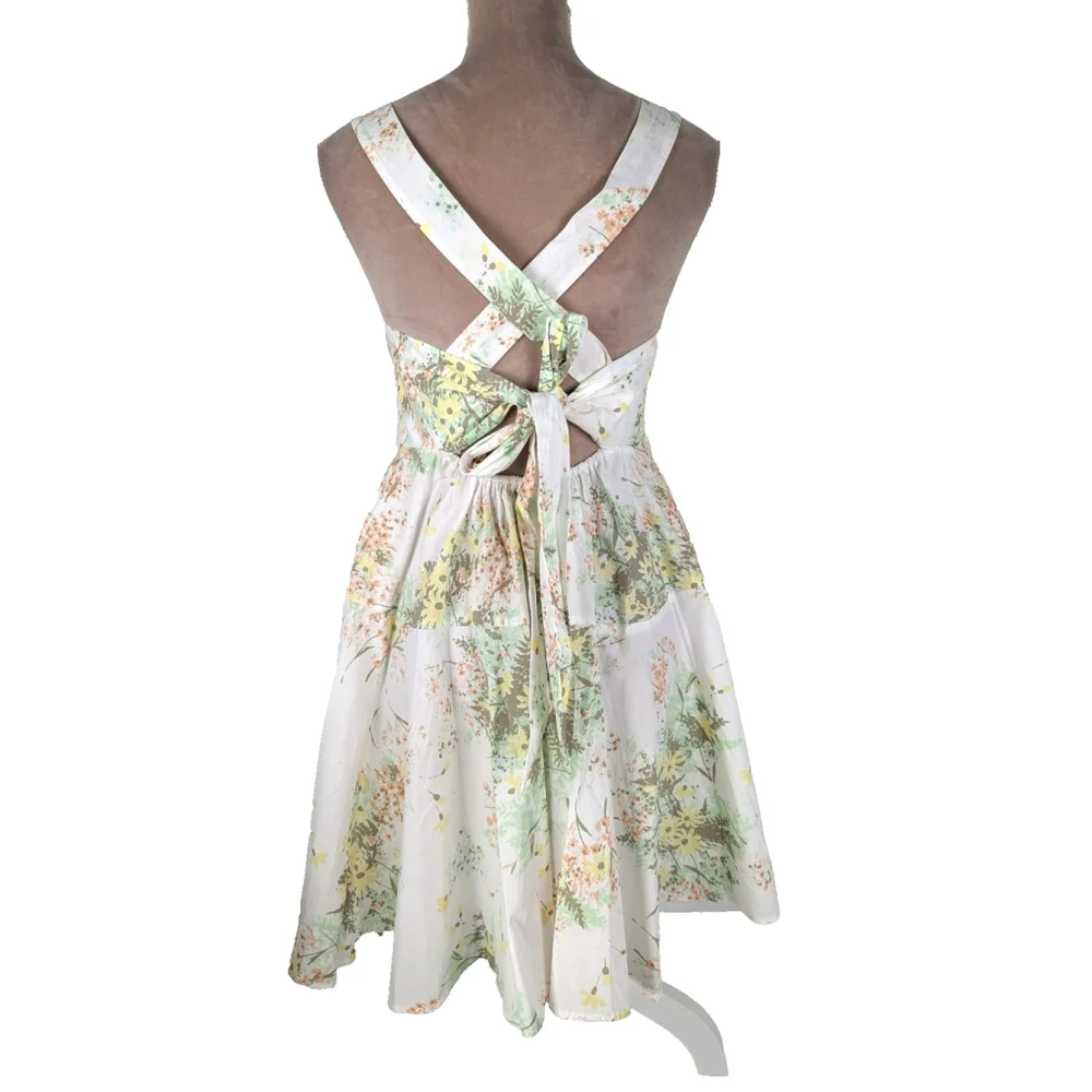 NWT Free People Let The Sunshine In Mini Dress Sz XS Floral Coquette Cottagecore